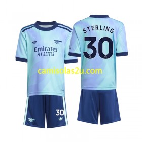 Camisolas de futebol Arsenal Sterling 30 Criança Equipamento 3ª 2024/25 Manga Curta